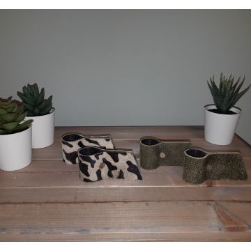 Kandelaar leer set van 2 zwart