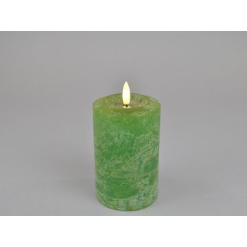 LED kaars 7,6x12 cm dark green