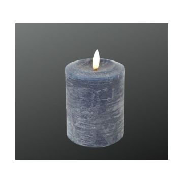 LED kaars 7,6x12 cm dark blue