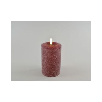 LED kaars 7,6x12cm winered