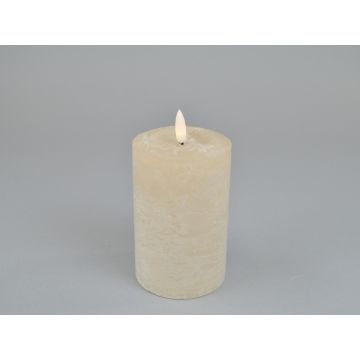 LED kaars 7,6x12 cm beige