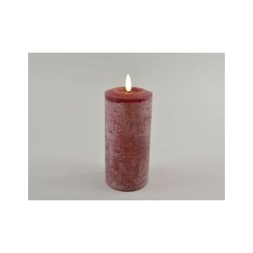 LED kaars 7,6x16cm winered