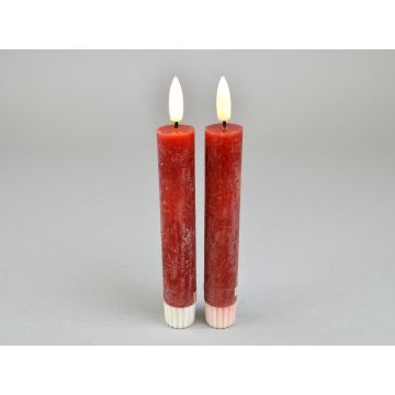 LED-Dinerkaars 2,2x16,5 cm red-burgund (set van 2)