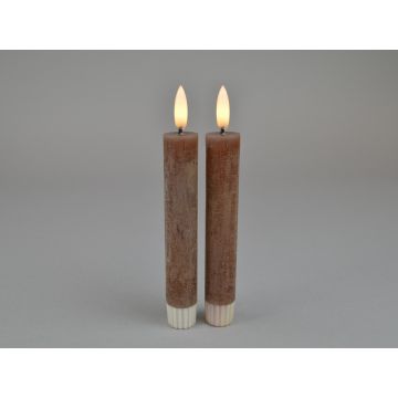 LED-Dinerkaars 2,2x16,5 cm brown (set van 2)