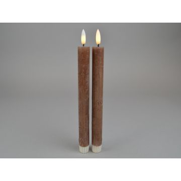 LED-Dinerkaars 2,2x24 cm brown (set van 2)