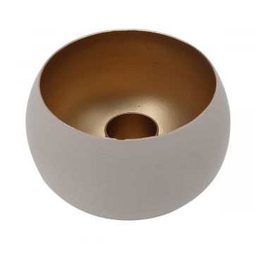 Waxinehouder Luca taupe/goud