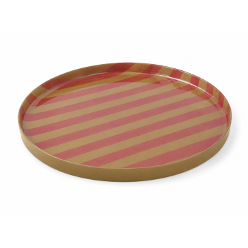Tray Elin gestreept terra/oker