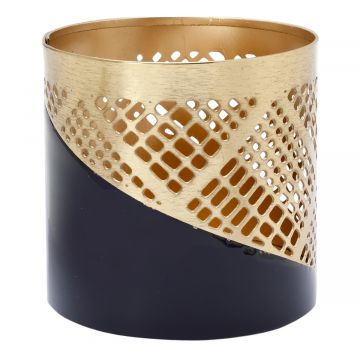 Waxinehouder Pios zwart 8 cm