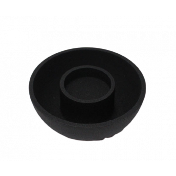 Waxinehouder Puck zwart 10,5 cm rond