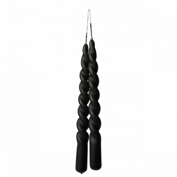 Twisted candles 2,2x25 cm black