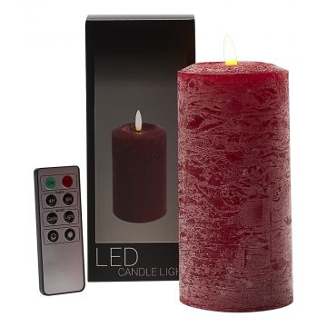 LED kaars 7,6x16 cm red