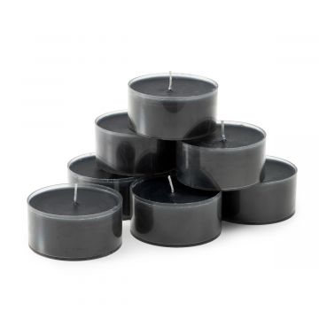 Theelichtjes 6 cm black (20 pcs)