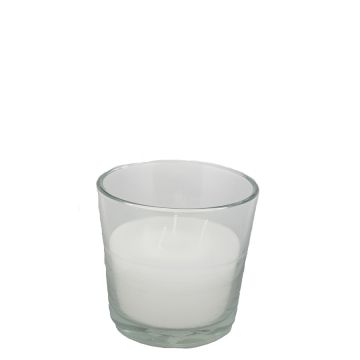 Glas kaars 16x15 cm white