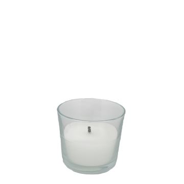 Glas kaars outdoor 14,5x12 cm white