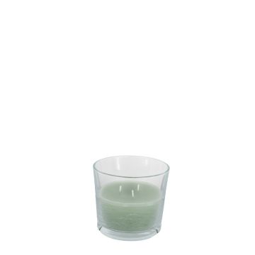 Glas kaars 14,5x12 cm jade green