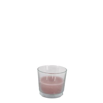Glas kaars 14,5x12 cm antique pink