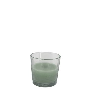 Glas kaars 16x15 cm jade green