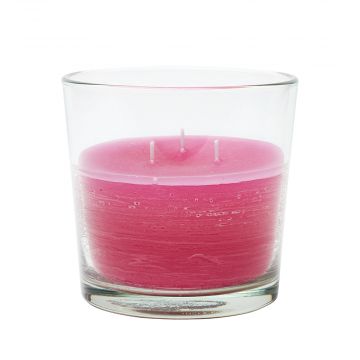 Glas kaars 16x15 cm fuchsia