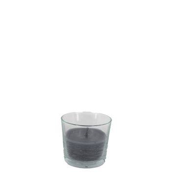 Glas kaars outdoor 14,5x12 cm dark grey
