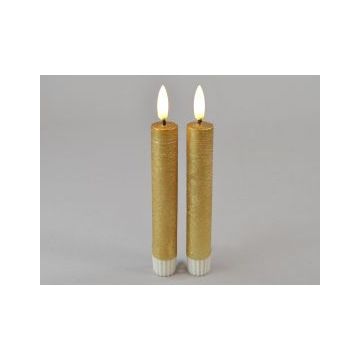 LED-Dinerkaars 2,2x16,5 cm gold (set van 2)