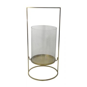 Windlicht Glas goud 41 cm