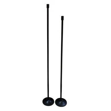 Taru; Set van 2 staande dinerkaars-kandelaren zwart 100/110cm 