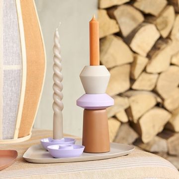 Stapelkandelaar set Tiki mix up 2 (taupe, lila, marmelade)