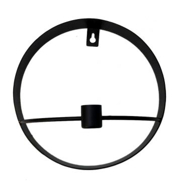 Wandkandelaar dinerkaars 22 cm zwart