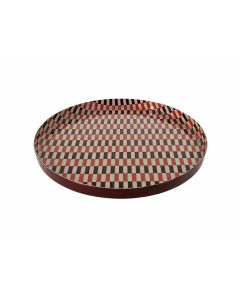 Tray Elin geblokt terra/plum