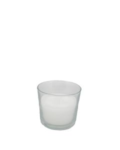 Glas kaars 14,5x12 cm white