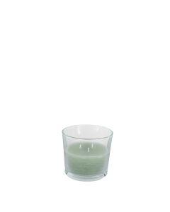 Glas kaars 14,5x12 cm jade green