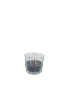 Glas kaars 14,5x12 cm dark grey
