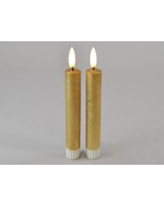 LED-Dinerkaars 2,2x16,5 cm gold (set van 2)