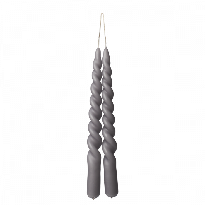 Twisted candles 2,2x25 cm steelgrey main product photo