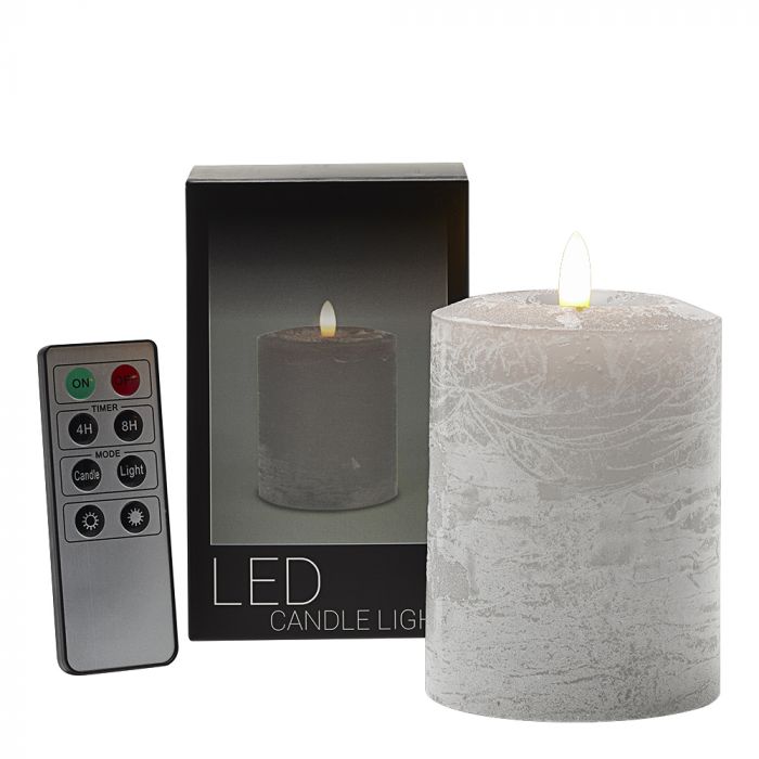 LED kaars 7,6x10 cm grey main product photo