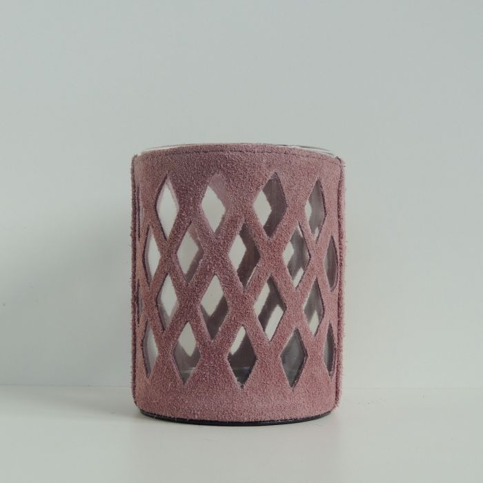 Glas met leer plum 11 cm main product photo