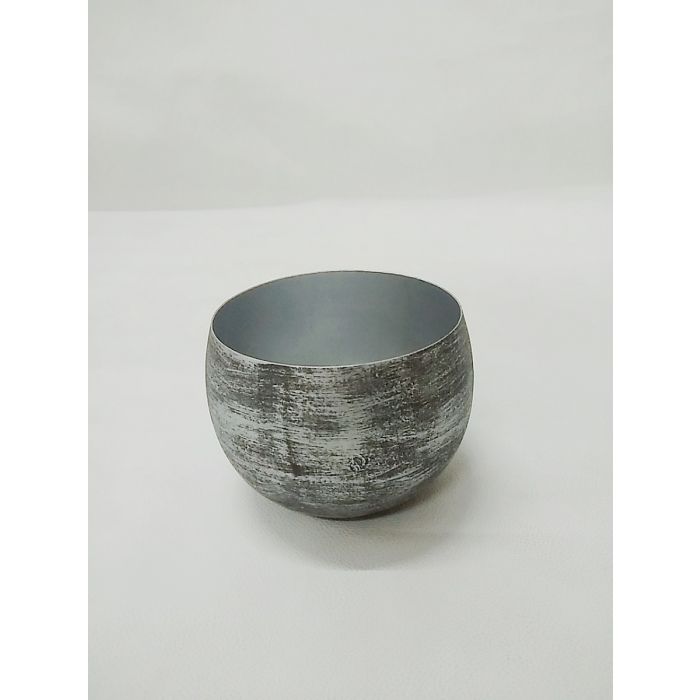 Waxinehouder zilver/zwart 11,5x8 cm main product photo