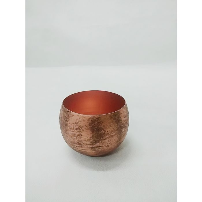 Waxinehouder koper/zwart 10x8 cm main product photo