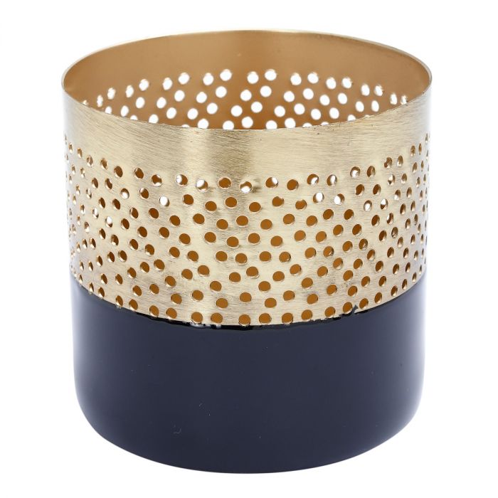 Waxinehouder Melle zwart/goud 7 cm main product photo
